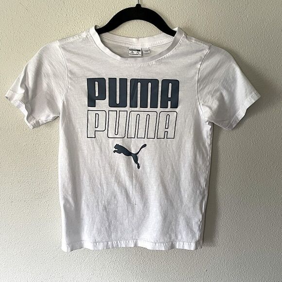 Puma White with Blue Logo Detail, Short Sleeve T Shirt. Size Small. - Picture 1 of 3